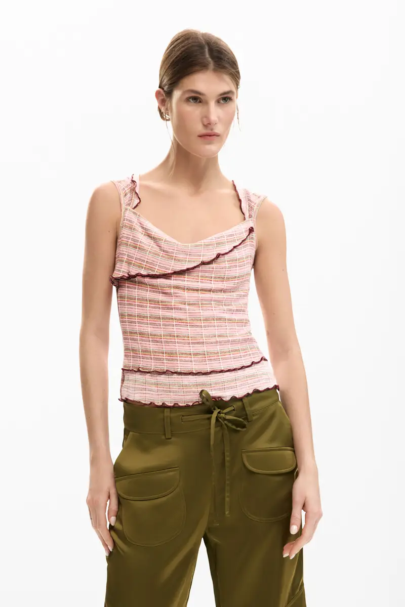 Maglietta con volant MATERIAL FINISHES