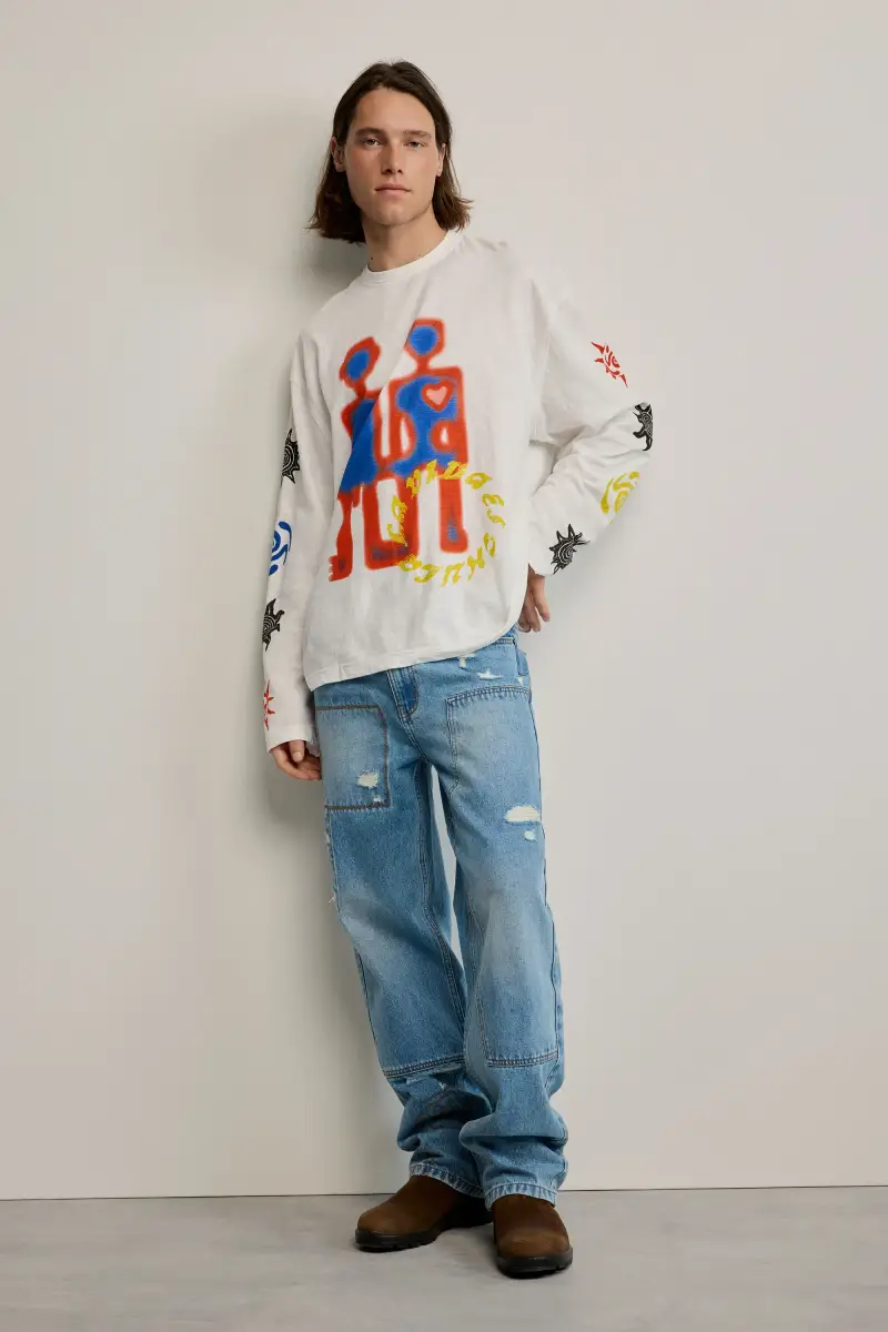 Maglietta cotone stampata WHITE miniatura 2