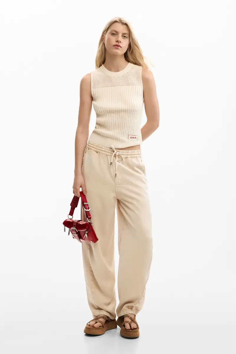 maglietta crochet ricamata WHITE miniatura 2