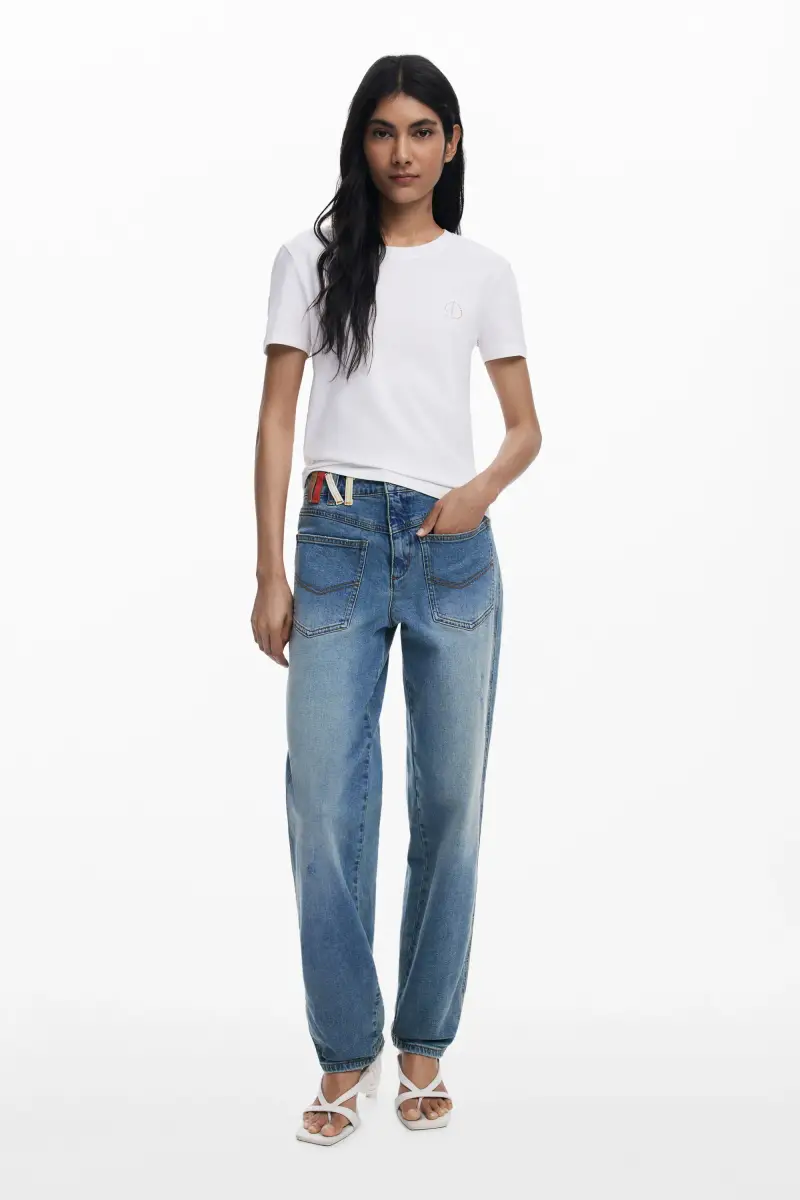 Maglietta "D" con strass WHITE miniatura 2