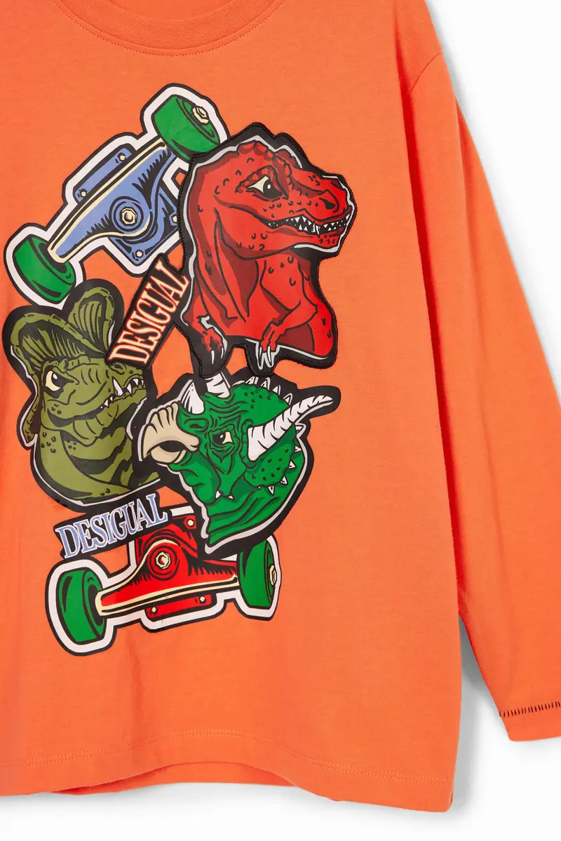 Maglietta dinosauri Desigual ORANGE miniatura 2