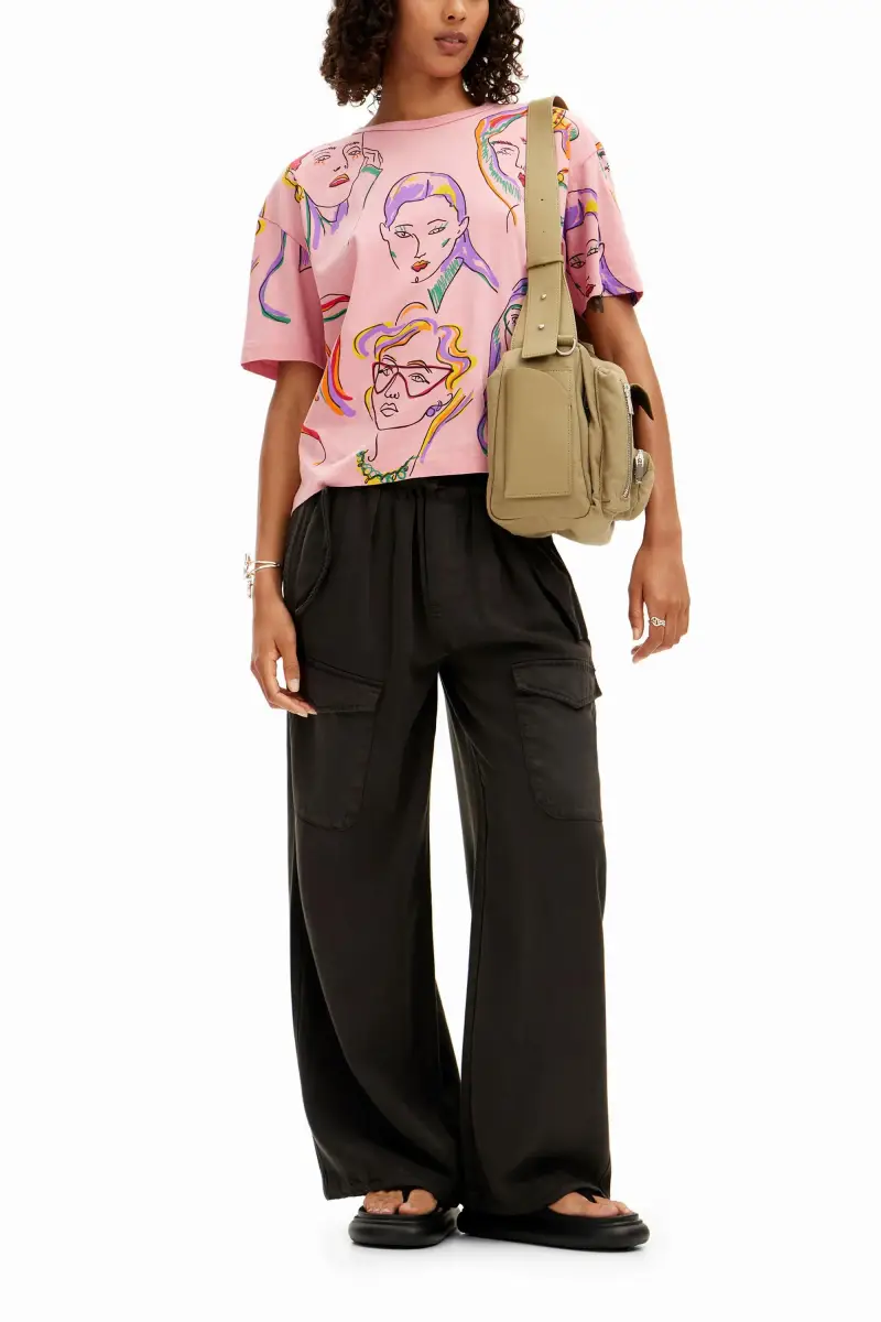 Maglietta facce arty RED miniatura 2