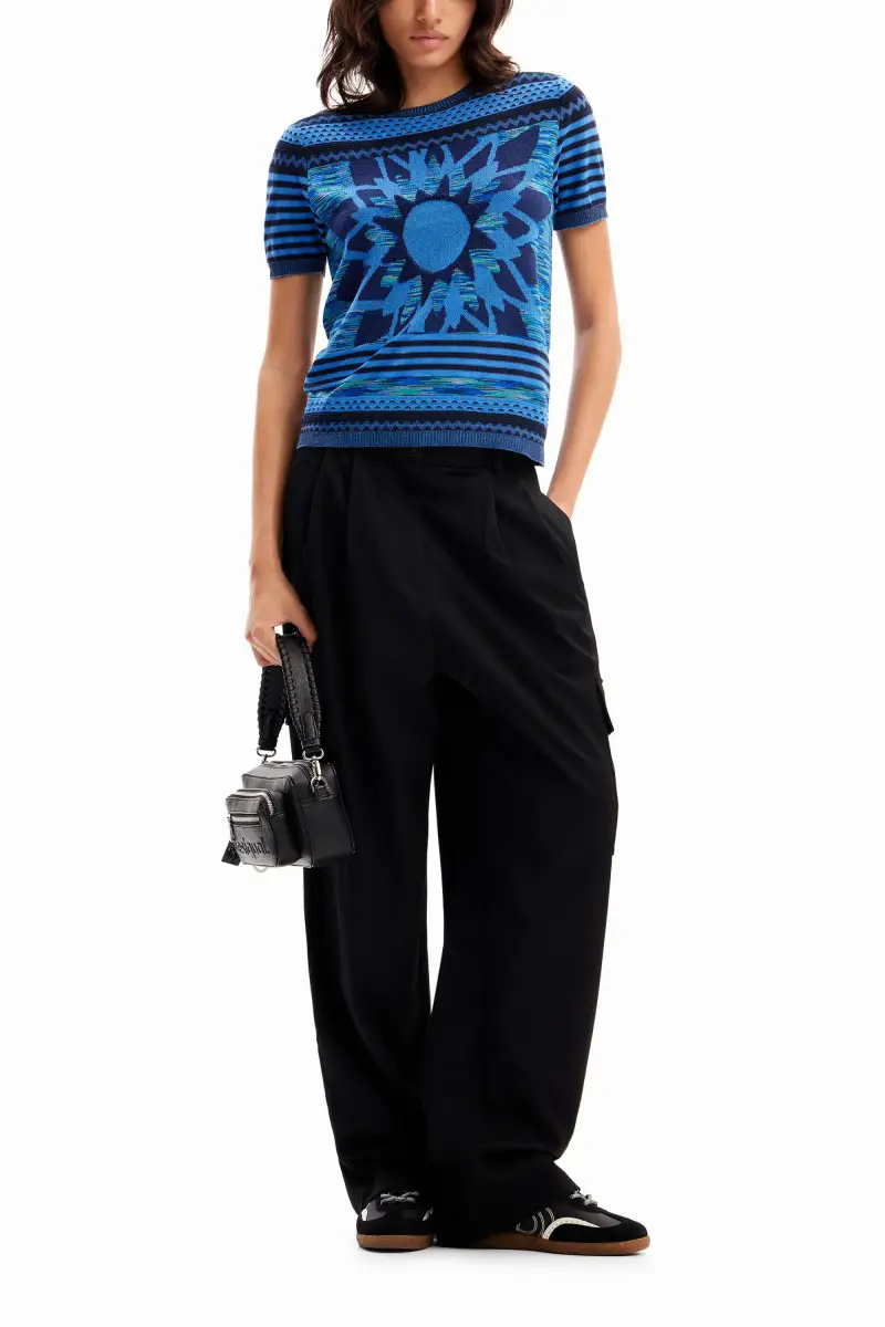 Maglietta fiori BLUE miniatura 2