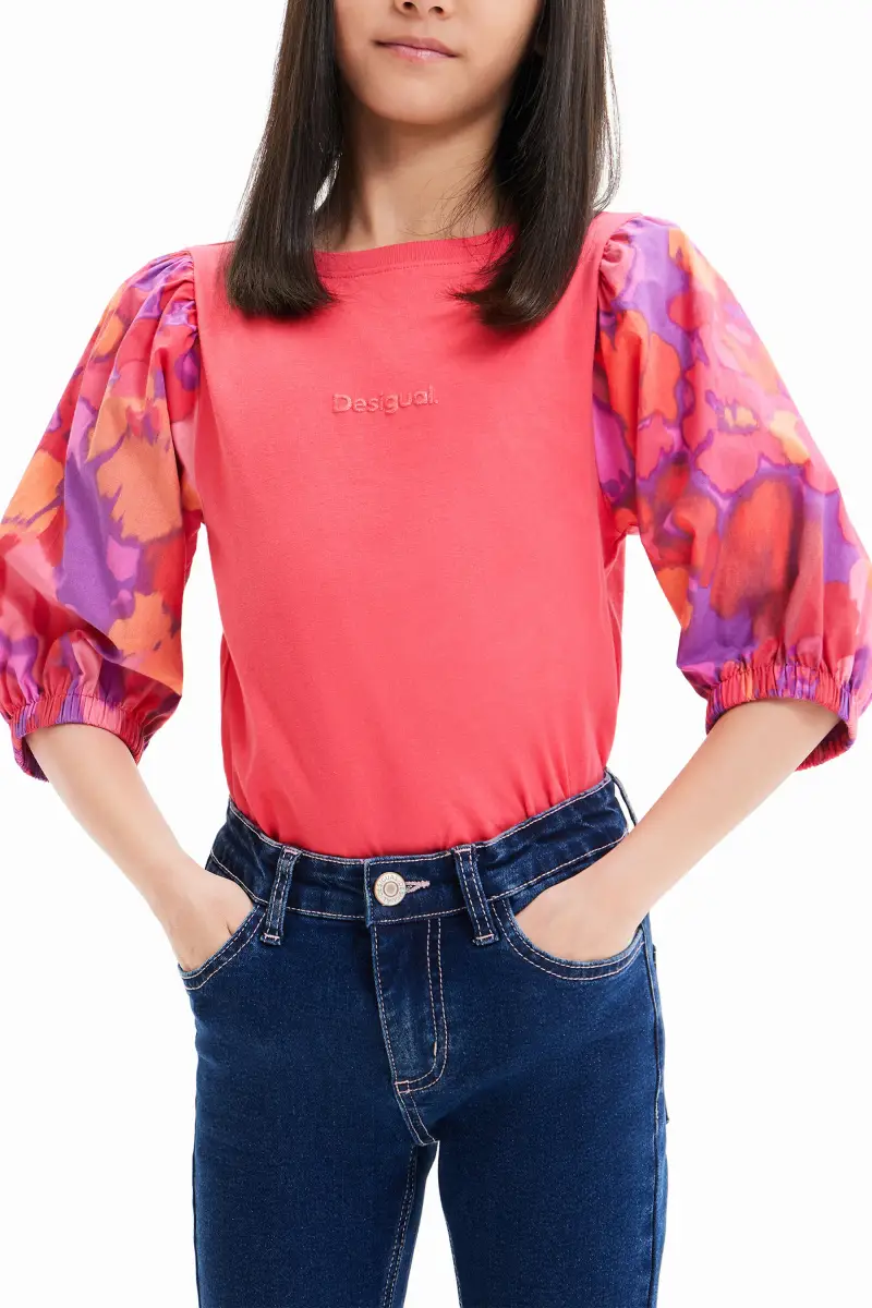 Maglietta fiori sbuffo RED miniatura 2