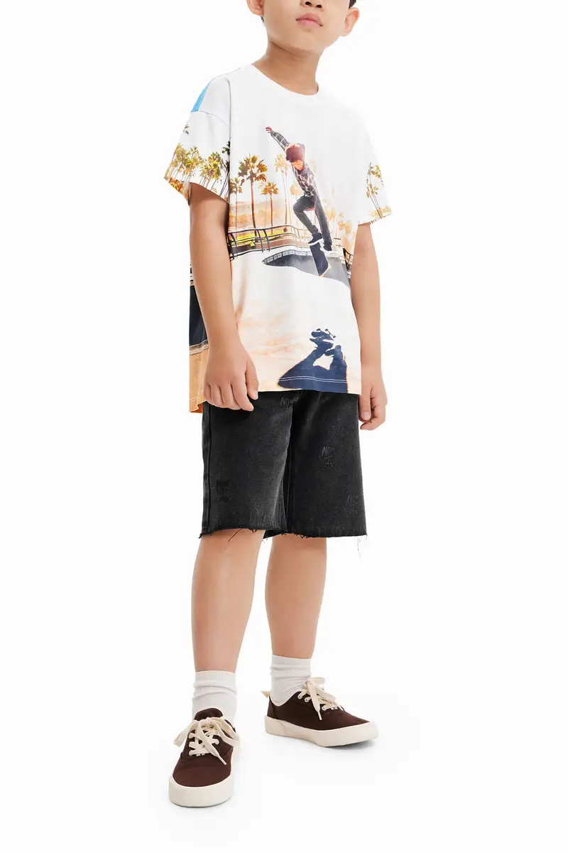 Maglietta fotografica skater WHITE miniatura 2