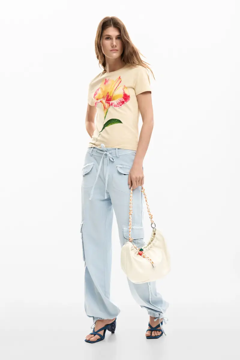 Desigual Maglia con Stampa Fiore Ibisco Multicolore miniatura 2