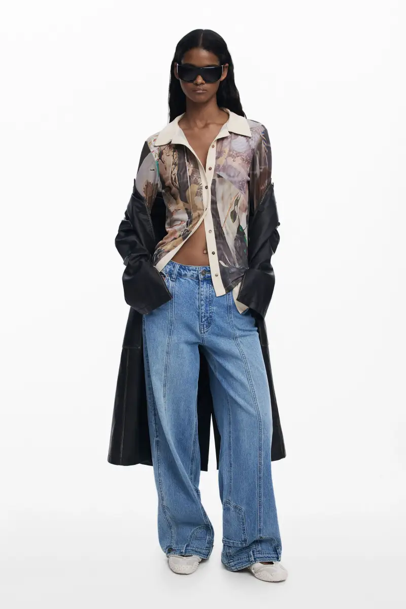 Desigual Maglietta in chiffon a maniche lunghe miniatura 2