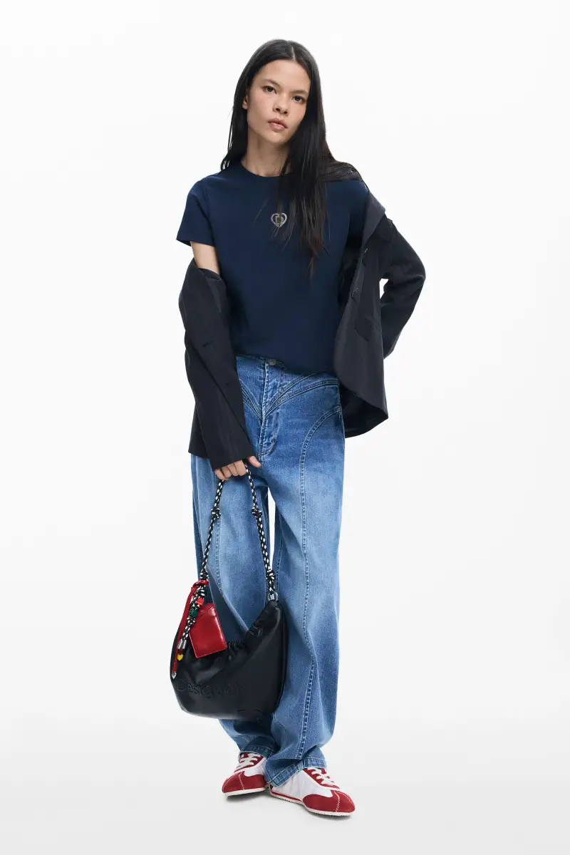 Maglietta logo basic BLUE miniatura 2