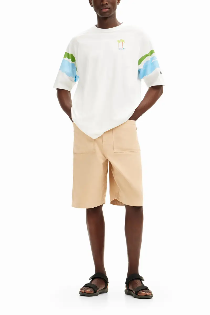 Maglietta palme acquerello WHITE miniatura 2