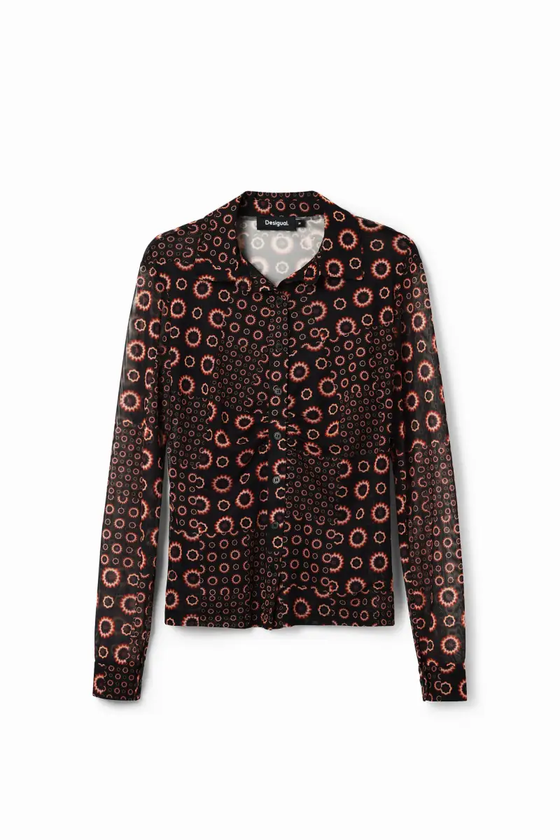 Maglietta patch arricciate BLACK