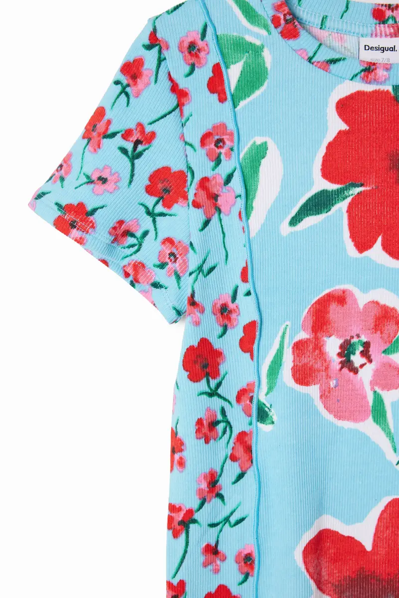 Maglietta patch fiori BLUE miniatura 2