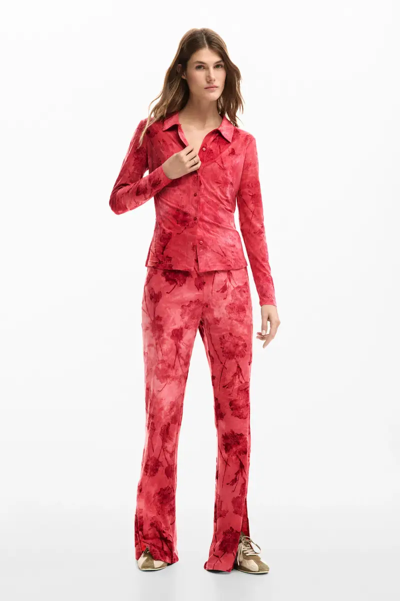 Desigual Maglietta a maniche lunghe multicolore con fiori miniatura 2