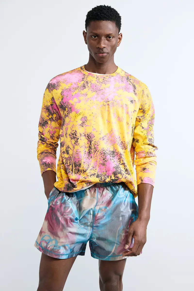 maglietta ricamata stampata YELLOW