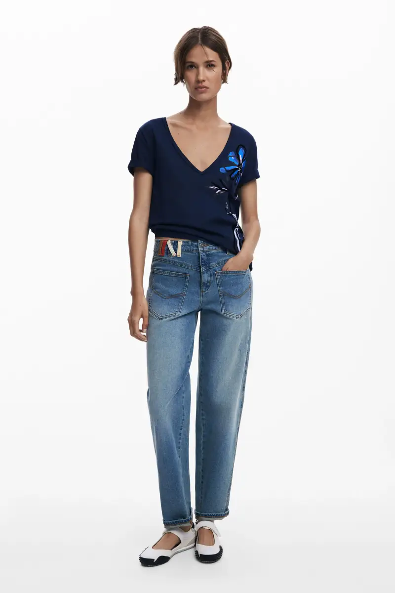 Maglietta scollo a V vaso BLUE miniatura 2