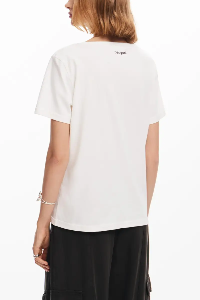 Maglietta semplice con scritta WHITE miniatura 2