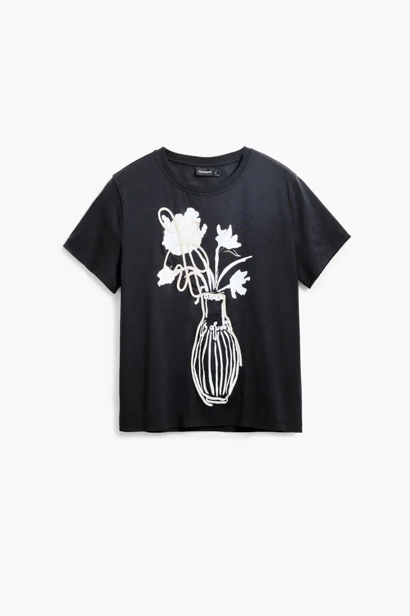 Maglietta semplice vaso BLACK