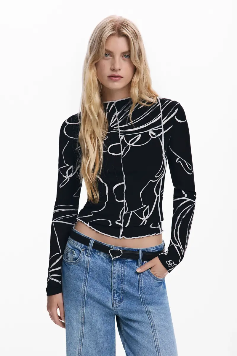 Maglietta silhouette vasi BLACK