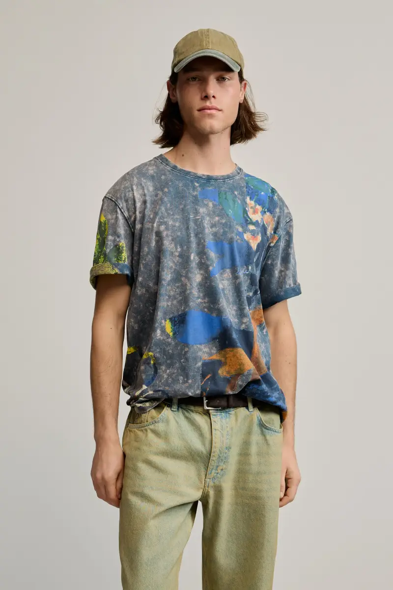maglietta stampata arty BLUE