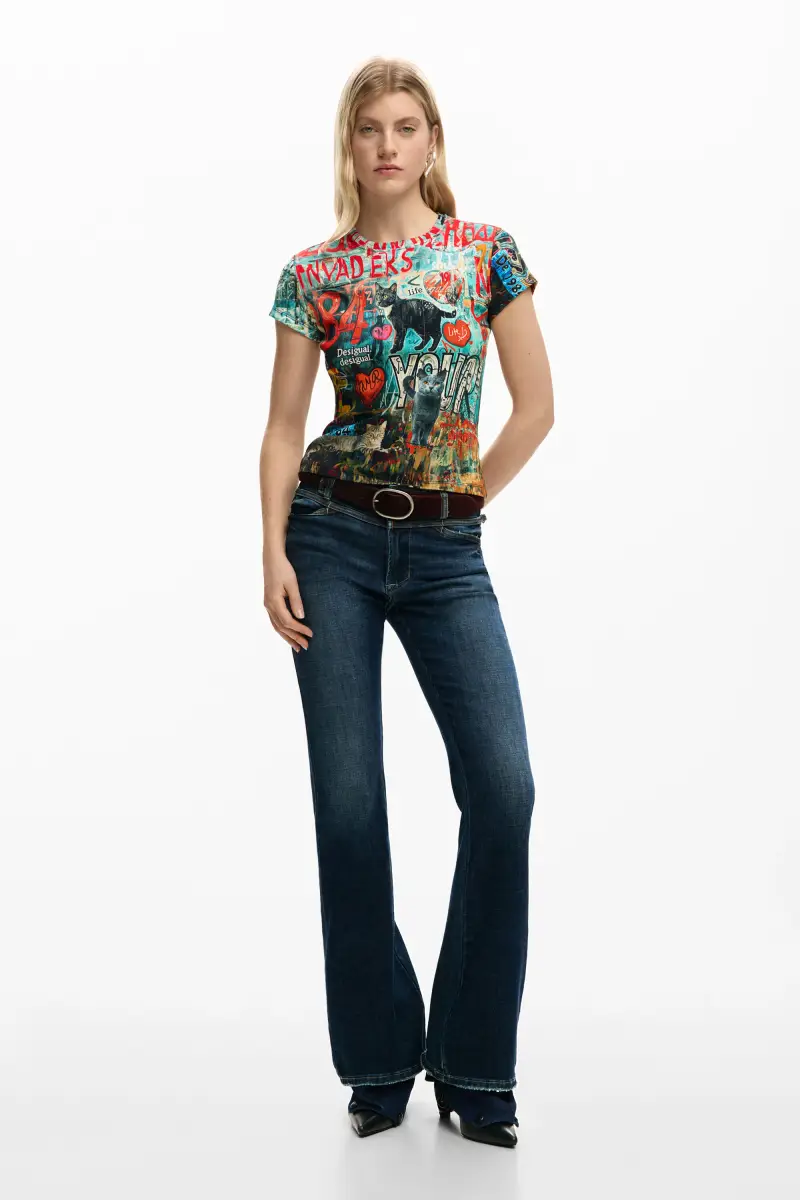 MAGLIETTA STAMPATA GATTI RED miniatura 2