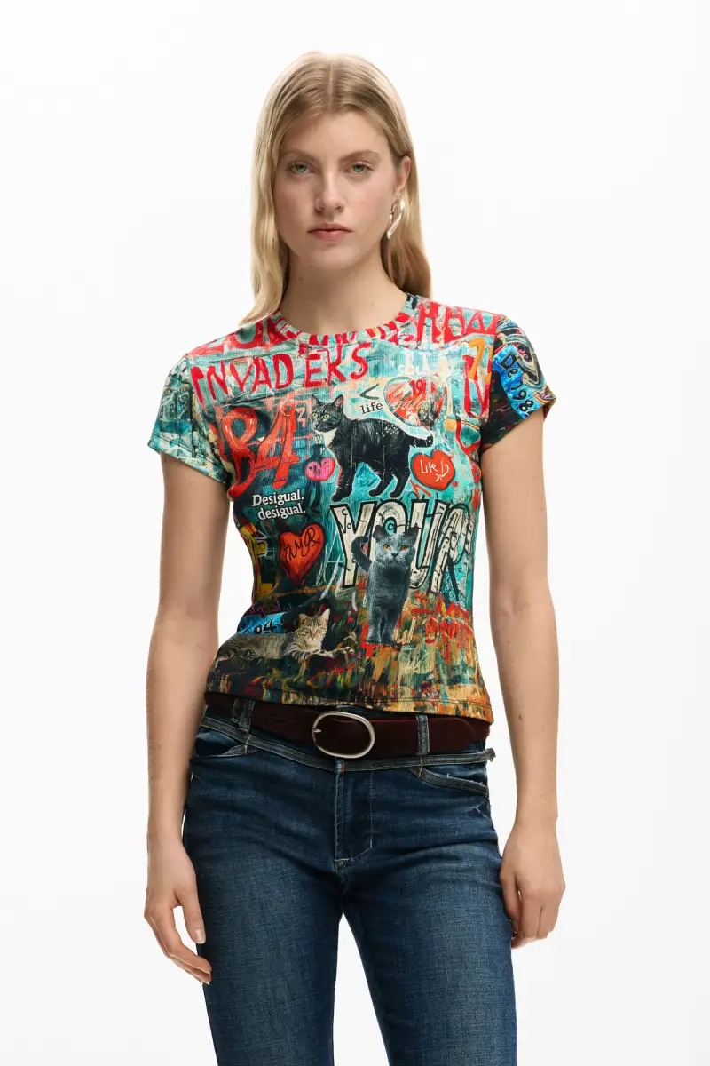 MAGLIETTA STAMPATA GATTI RED