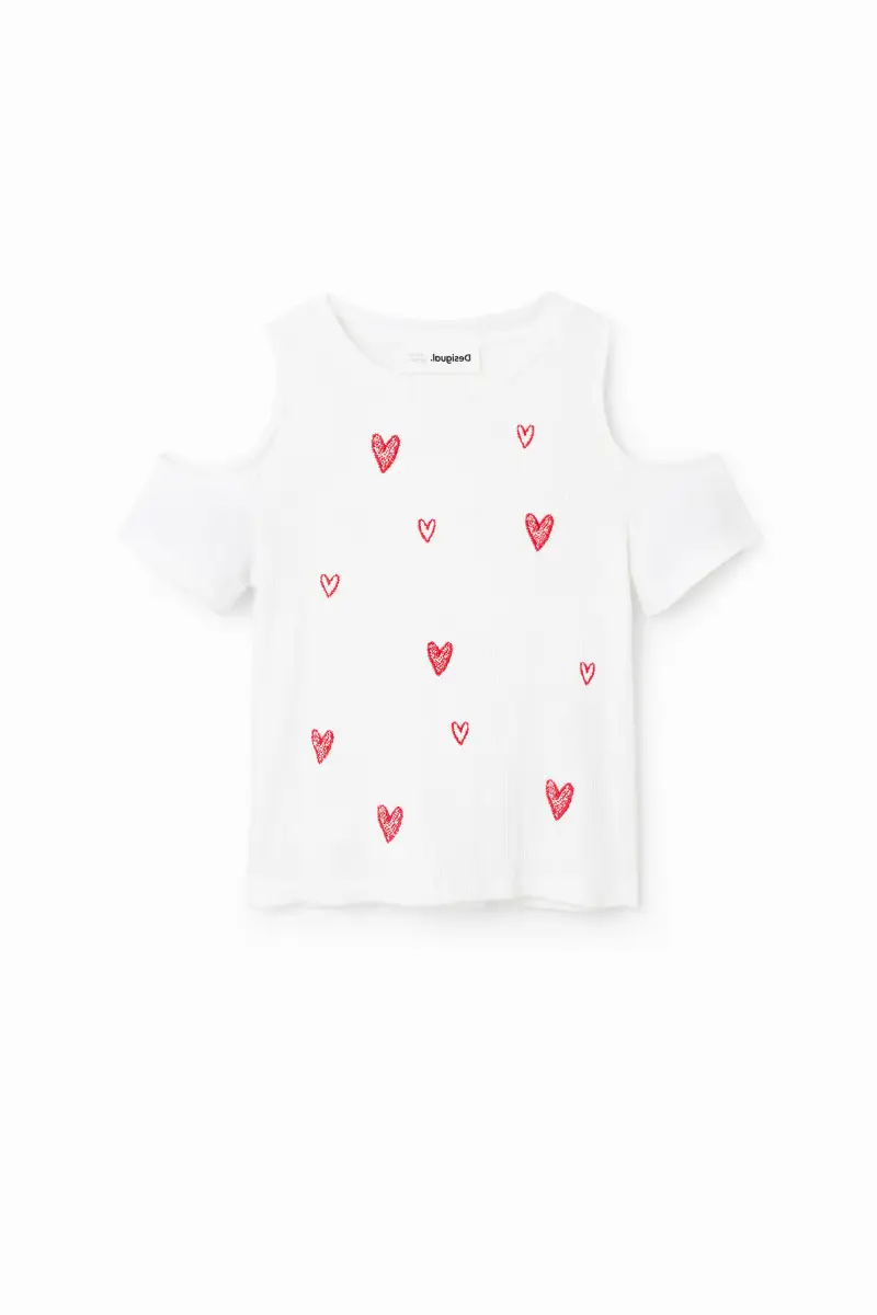 Maglietta taglio cuori WHITE