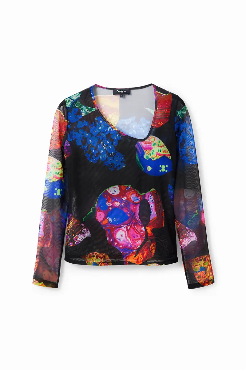Desigual Maglietta tulle minerale donna nera