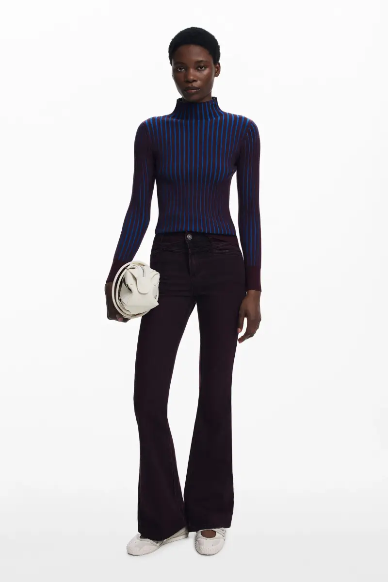 Desigual Maglione a coste aderente bicolore miniatura 2