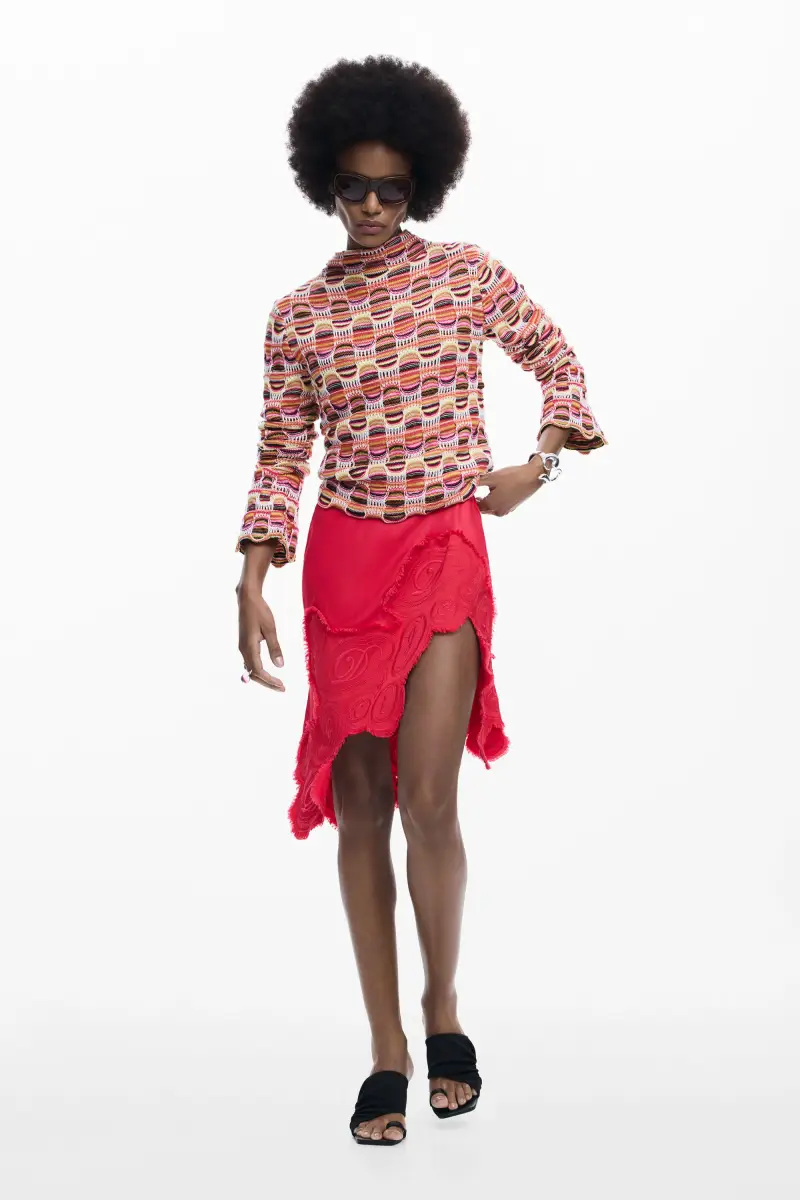 Maglione a maglia colorato RED miniatura 2