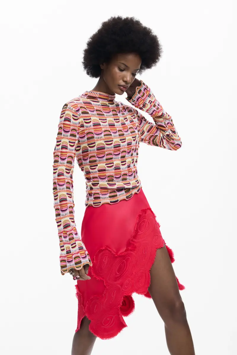 Maglione a maglia colorato RED