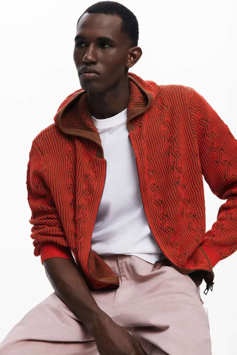 Maglione a maglia con cerniera RED miniatura 2