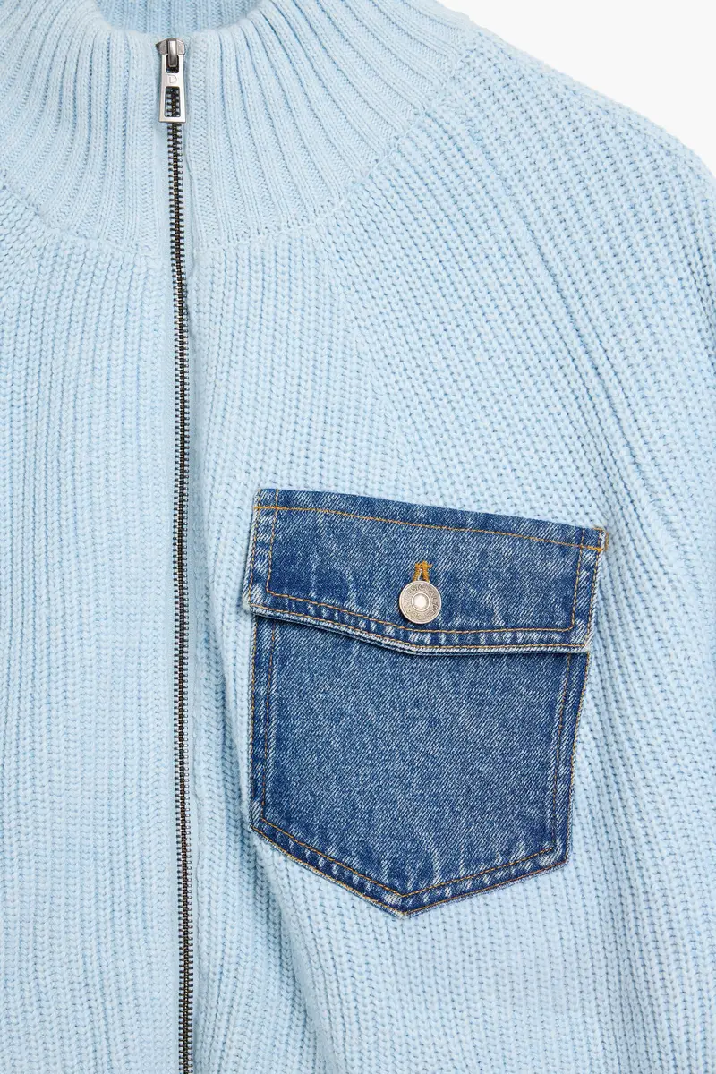 Maglione a maglia con doppia cerniera BLUE miniatura 2