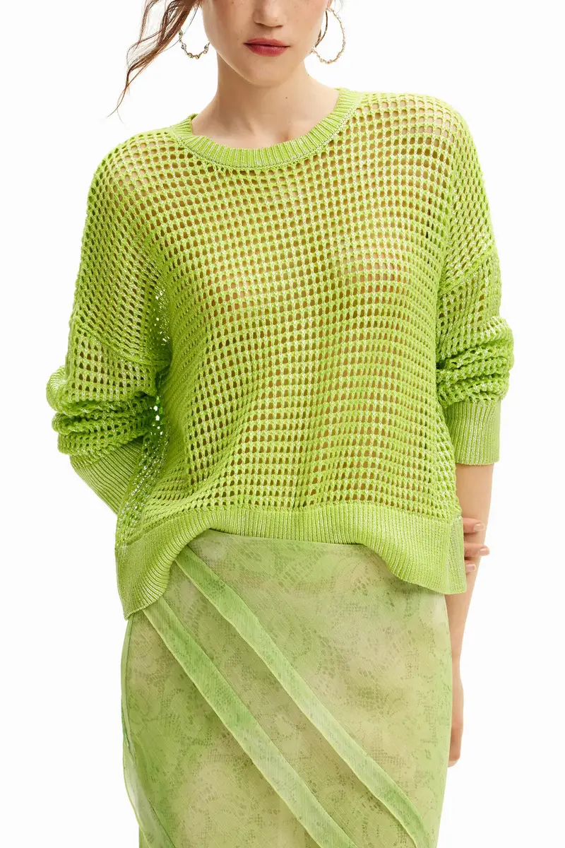 Maglione a trama lavorata GREEN miniatura 2