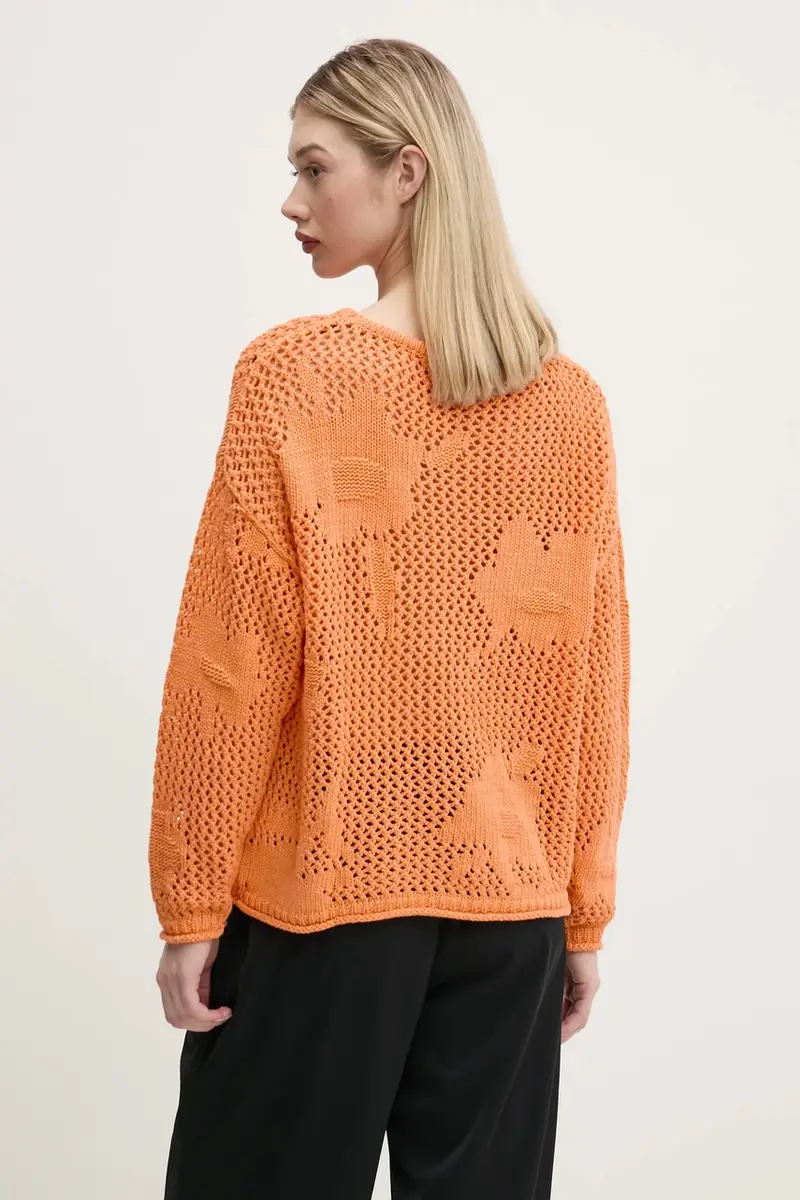 maglione con aggiunta di lino BRUMA donna colore arancione 25SWJF26 miniatura 3