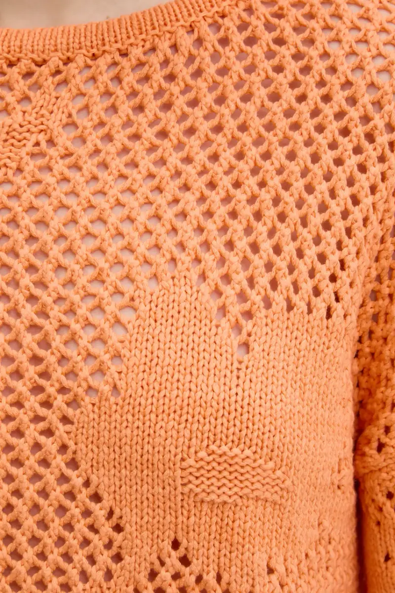 maglione con aggiunta di lino BRUMA donna colore arancione 25SWJF26 miniatura 5