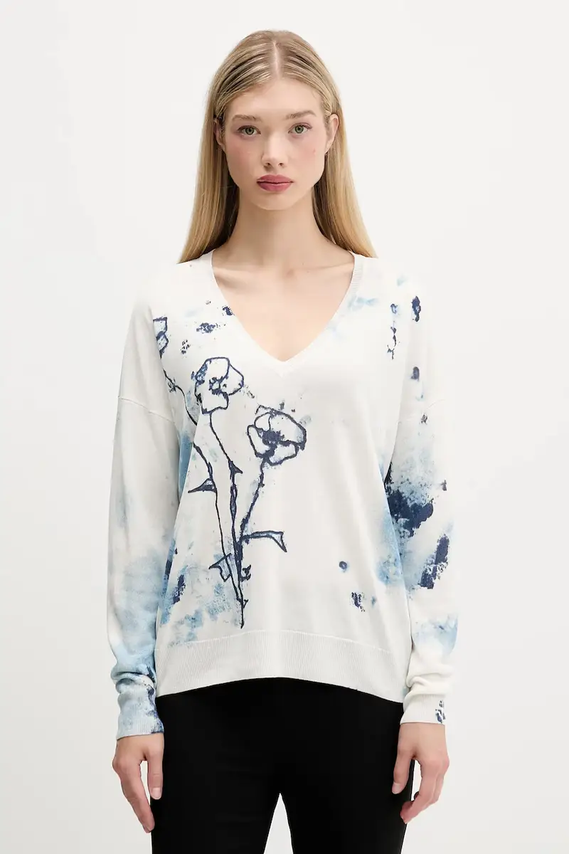 maglione con aggiunta di lino HELSINKI donna colore beige 25SWJF33