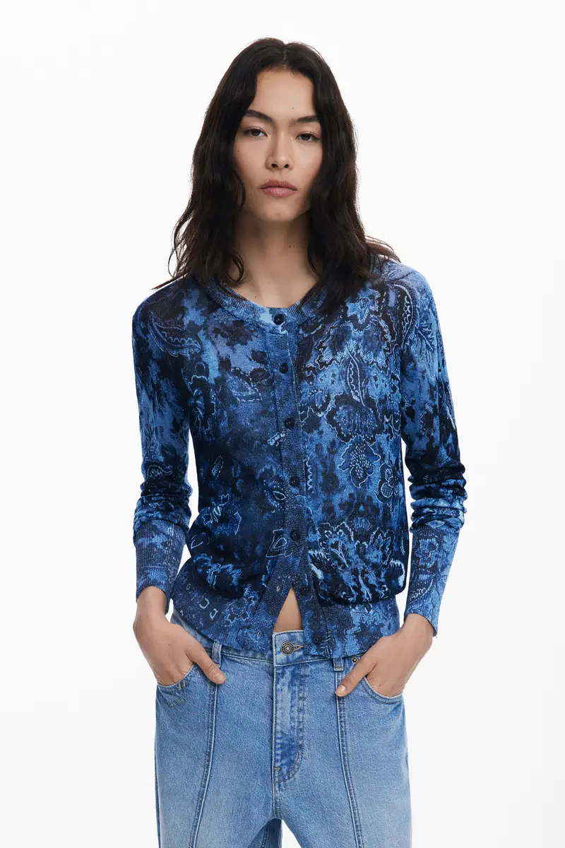 Maglione con bottoni brillante BLUE