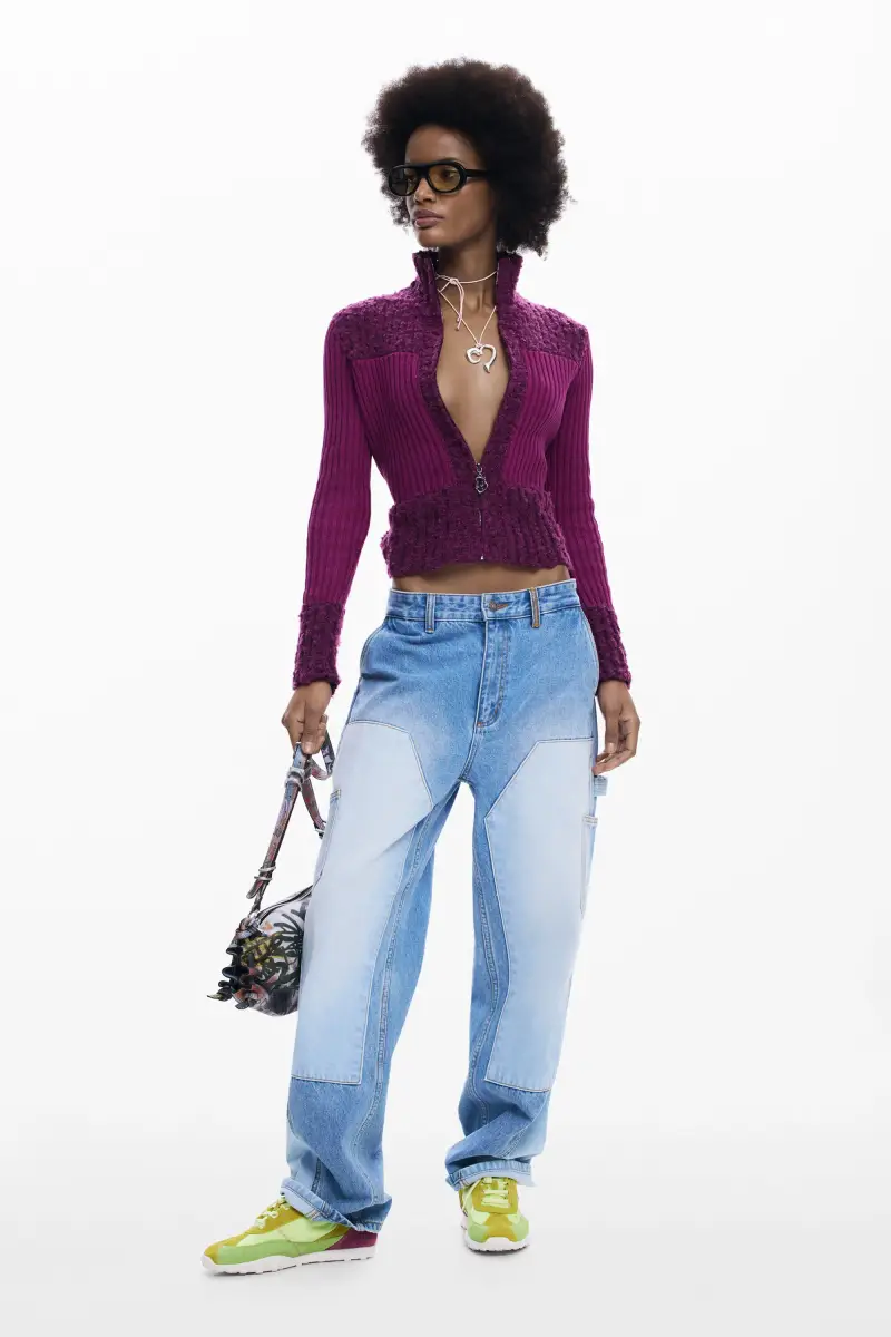 Maglione con cerniera a maglia RED miniatura 2