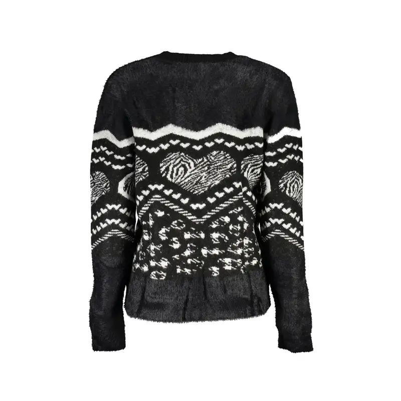 Maglione Donna Nero Collo Alto Logo miniatura 2