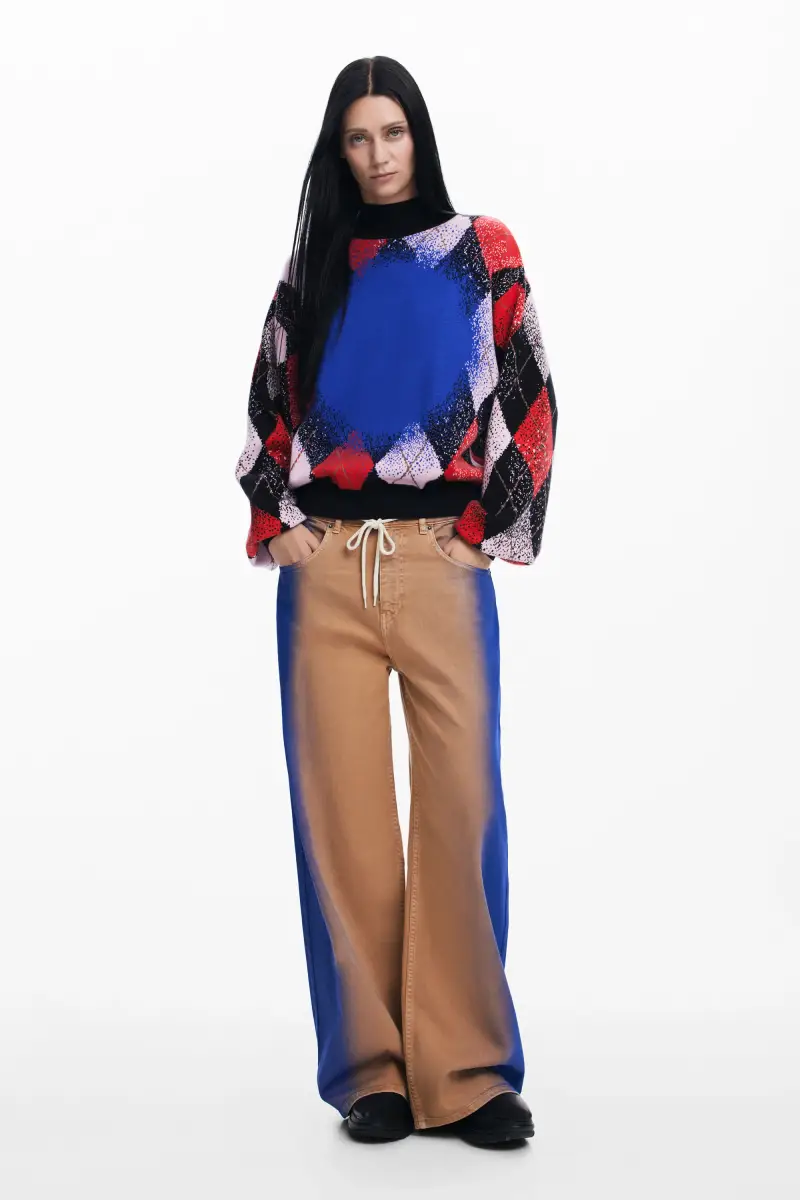 Maglione effetto spray Maitrepierre BLUE miniatura 2