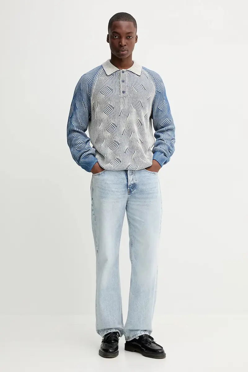 maglione in cotone CEDEIRA uomo colore blu 25WMJF02 miniatura 2