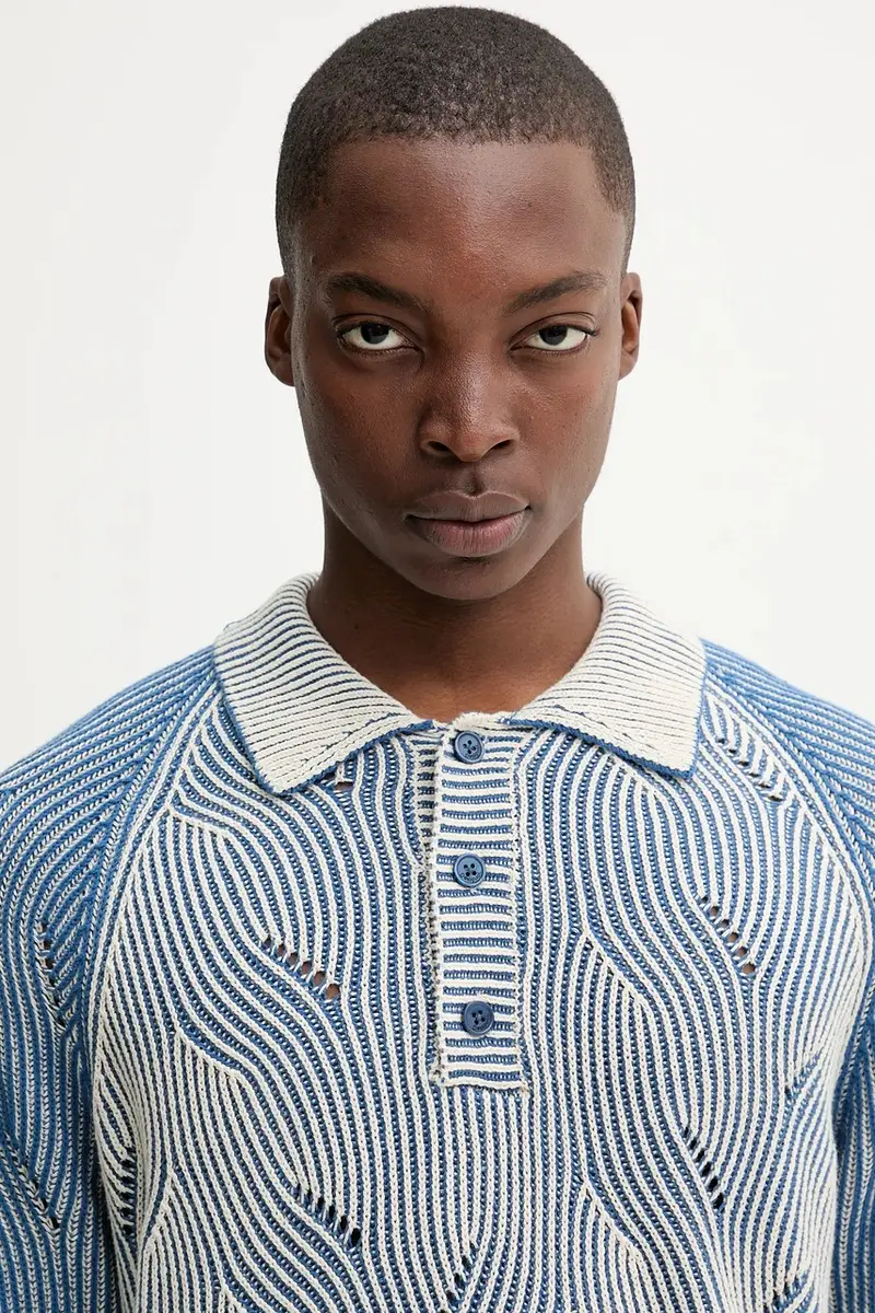 maglione in cotone CEDEIRA uomo colore blu 25WMJF02 miniatura 4