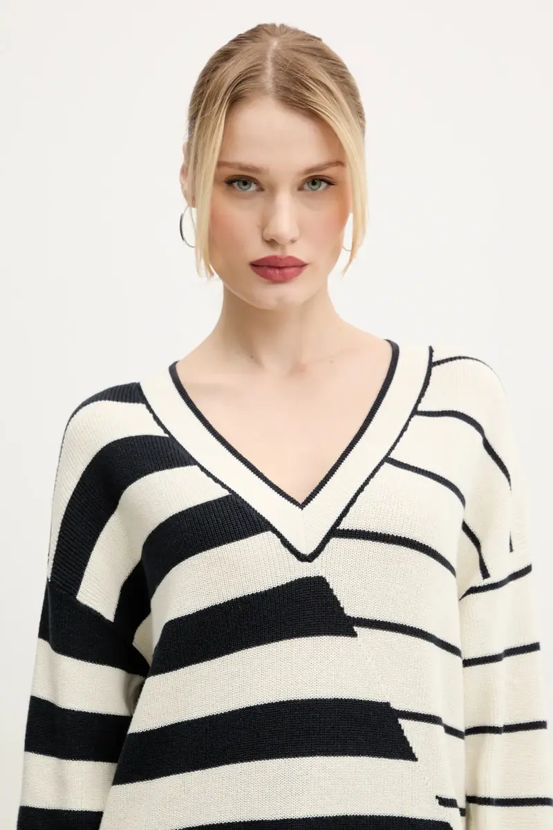 maglione in cotone ESTOCOLMO donna colore beige 25SWJF02 miniatura 4