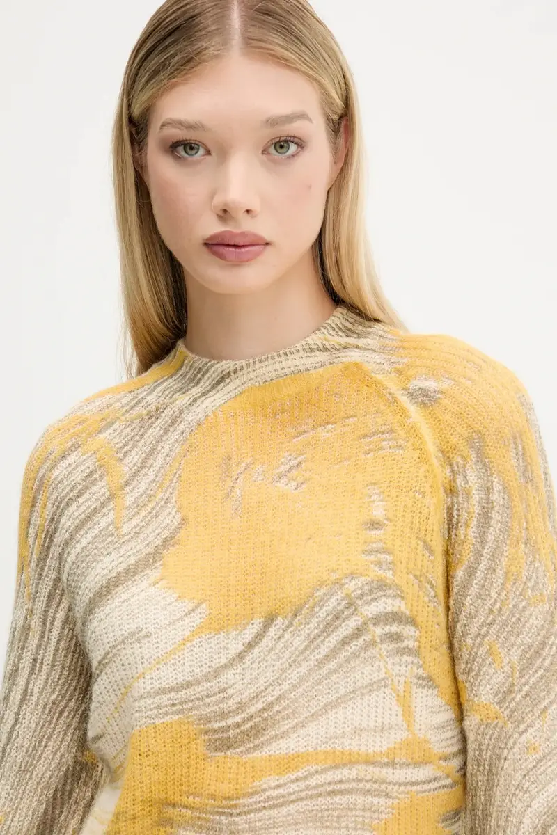 maglione in lana HYDER donna colore beige 25WWJF31 miniatura 4