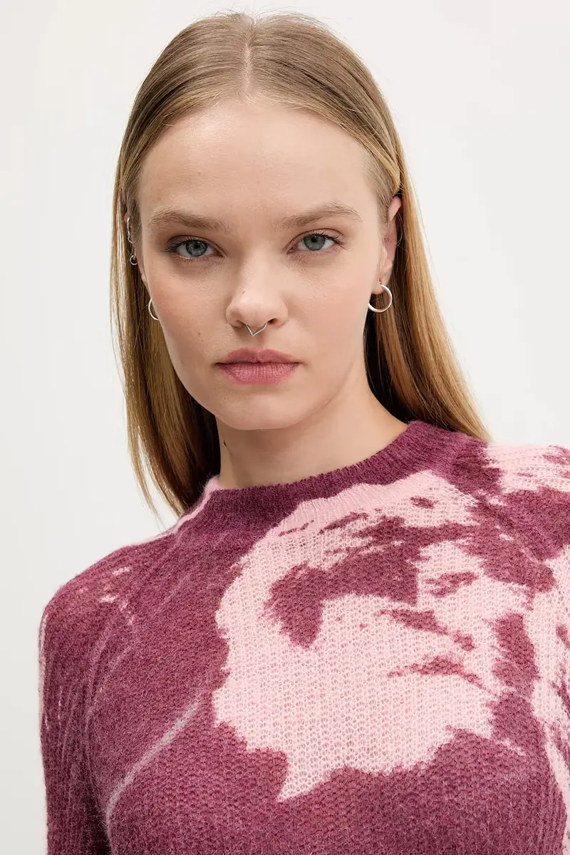 maglione in lana HYDER donna colore granata 25WWJF31 Rosa miniatura 4