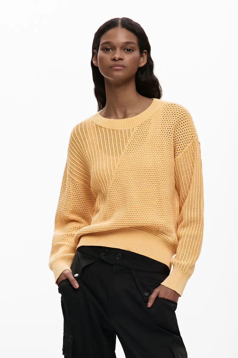 maglione in maglia basic YELLOW