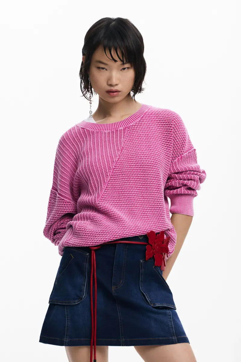 Maglione in maglia ricamata RED