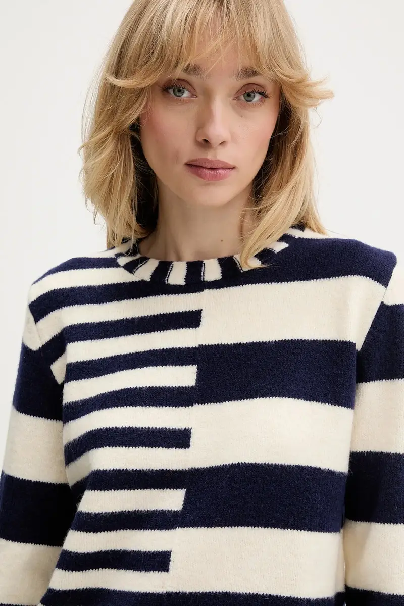 maglione in misto lana MALMOE donna colore blu navy 25WWJF17 miniatura 4