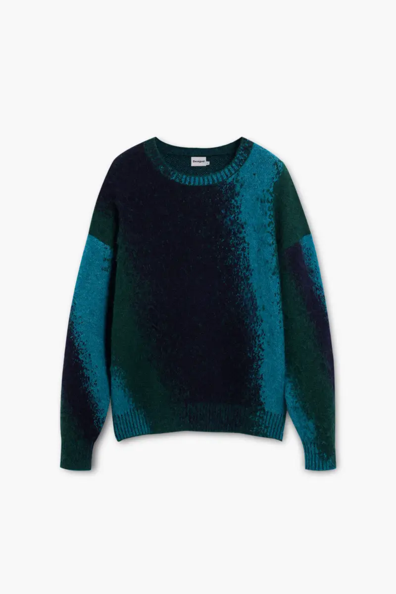 Maglione Jacquard splatter GREEN
