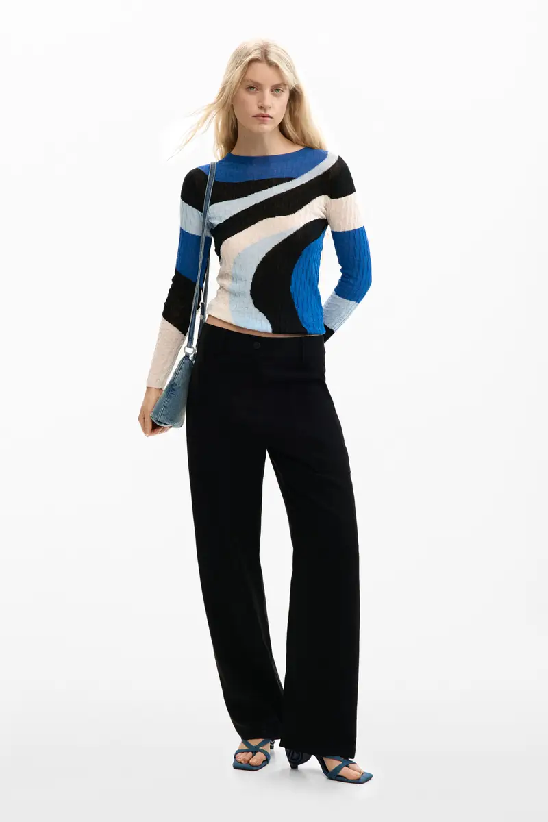 maglione lavorato blu GREEN miniatura 2