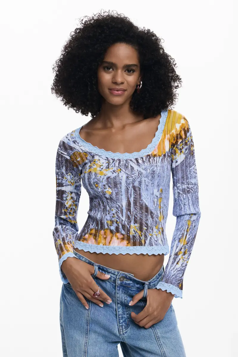 Maglione leggero a fiori BLUE